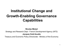 Institutional Change and Growth-Enabling Governance Capabilities