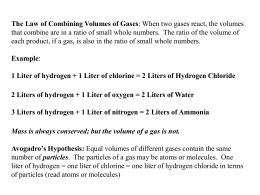 The Law of Combining Volumes of Gases
