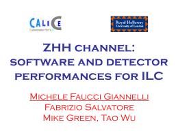 ZHH channel: software and detector performances for ILC Michele Faucci Giannelli