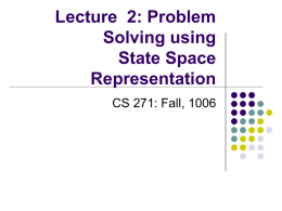 Lecture  2: Problem Solving using State Space Representation