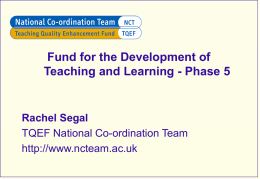Fund for the Development of Teaching and Learning - Phase 5