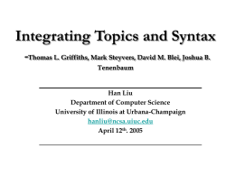 Integrating Topics and Syntax -