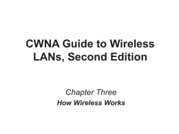 CWNA Guide to Wireless LANs, Second Edition Chapter Three How Wireless Works