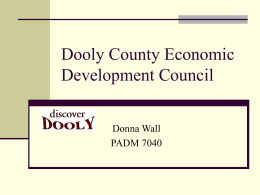 Dooly County Economic Development Council Donna Wall PADM 7040