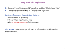 Coping With NP-Completeness
