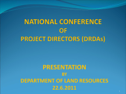 PRESENTATION DEPARTMENT OF LAND RESOURCES 22.6.2011 BY