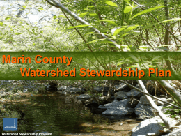 Marin County Watershed Stewardship Plan Watershed Stewardship Program
