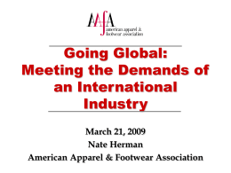 Going Global: Meeting the Demands of an International Industry