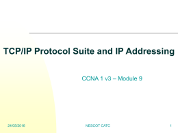 TCP/IP Protocol Suite and IP Addressing – Module 9 CCNA 1 v3 24/05/2016