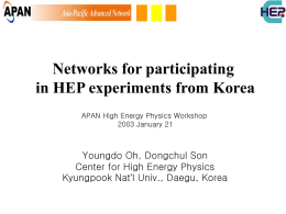 Networks for participating in HEP experiments from Korea Youngdo Oh, Dongchul Son