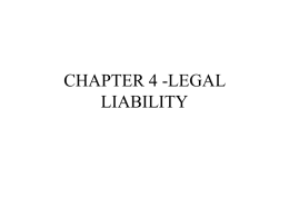 CHAPTER 4 -LEGAL LIABILITY