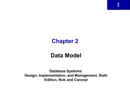 Chapter 2 Data Model 2 Database Systems: