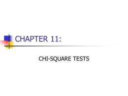 CHAPTER 11: CHI-SQUARE TESTS