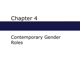 Chapter 4 Contemporary Gender Roles