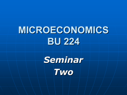 MICROECONOMICS BU 224 Seminar Two