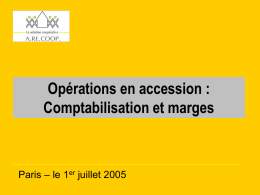 Opérations en accession : Comptabilisation et marges – le 1 Paris