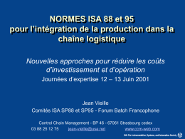 NORMES ISA 88 et 95 chaîne logistique