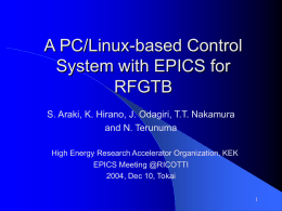 A PC/Linux-based Control System with EPICS for RFGTB