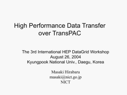 High Performance Data Transfer over TransPAC