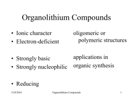 Organolithium Compounds