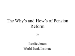 The Why’s and How’s of Pension Reform by Estelle James
