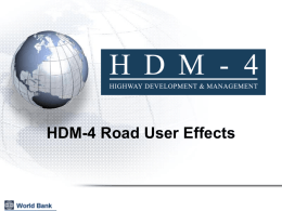 HDM-4 Road User Effects