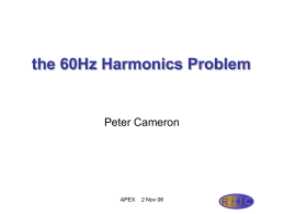 the 60Hz Harmonics Problem Peter Cameron