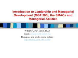 Introduction to Leadership and Managerial Development (MGT 500), the SMACs and