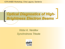Optical Diagnostics of High- Brightness Electron Beams Victor A. Verzilov Synchrotrone Trieste