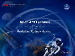 Mech 473 Lectures Professor Rodney Herring