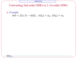 Converting 2nd order ODEs to 2 1st order ODEs Example  MEAM 211