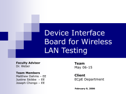 Device Interface Board for Wireless LAN Testing Team