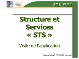 Structure et Services « STS » Visite de l’application