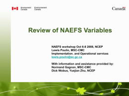 Review of NAEFS Variables