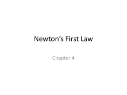 Newton’s First Law Chapter 4
