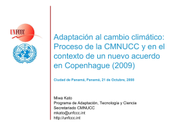 Adaptación al cambio climático: Proceso de la CMNUCC y en el