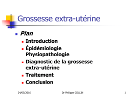 Grossesse extra-utérine Plan Introduction Épidémiologie