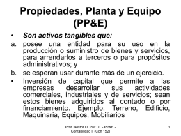 Propiedades, Planta y Equipo (PP&amp;E)