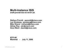 Multi-Instance ISIS