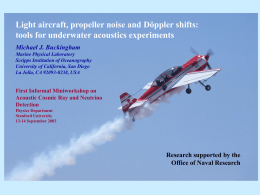 Light aircraft, propeller noise and Döppler shifts: Michael J. Buckingham