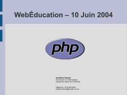 – 10 Juin 2004 WebÉducation