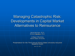 Managing Catastrophic Risk: Developments in Capital Market Alternatives to Reinsurance