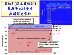 7 ( 氫原子光譜量度 與浦郎克常數