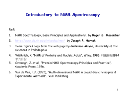 Introductory to NMR Spectroscopy Ref: