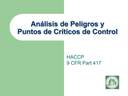 Análisis de Peligros y Puntos de Críticos de Control HACCP