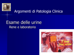 Esame delle urine Argomenti di Patologia Clinica Rene e laboratorio