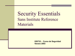 Security Essentials Sans Institute Reference Materials GSI732 - Curso de Seguridad