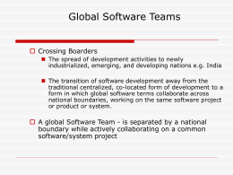 Global Software Teams  Crossing Boarders