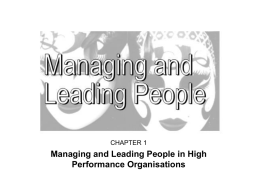 Managing and Leading People in High Performance Organisations CHAPTER 1