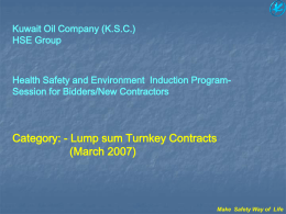 Kuwait Oil Company (K.S.C.) HSE Group Health Safety and Environment Induction Program-